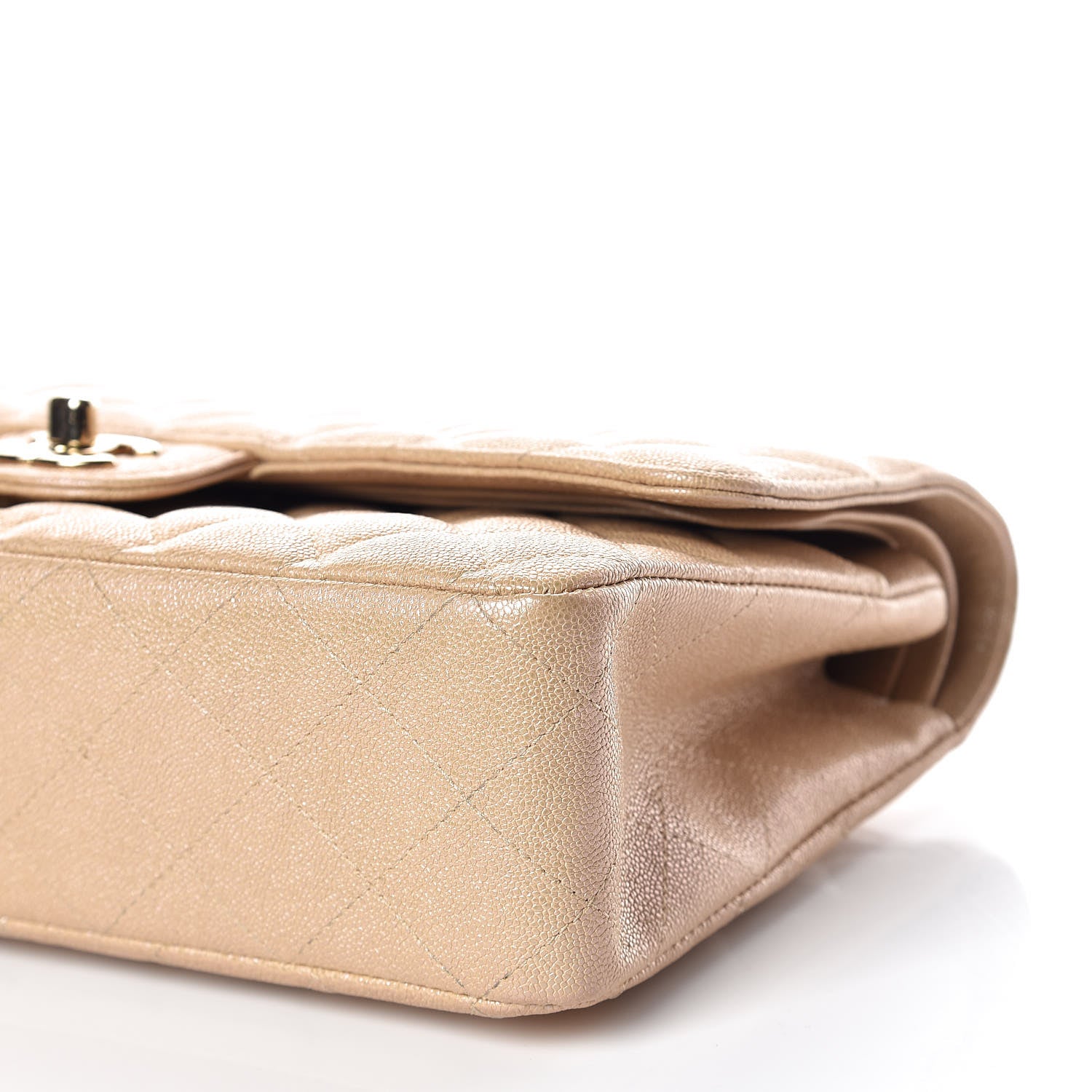 Chanel Iridescent Caviar Quilted Medium Double Flap Beige 11 of 12