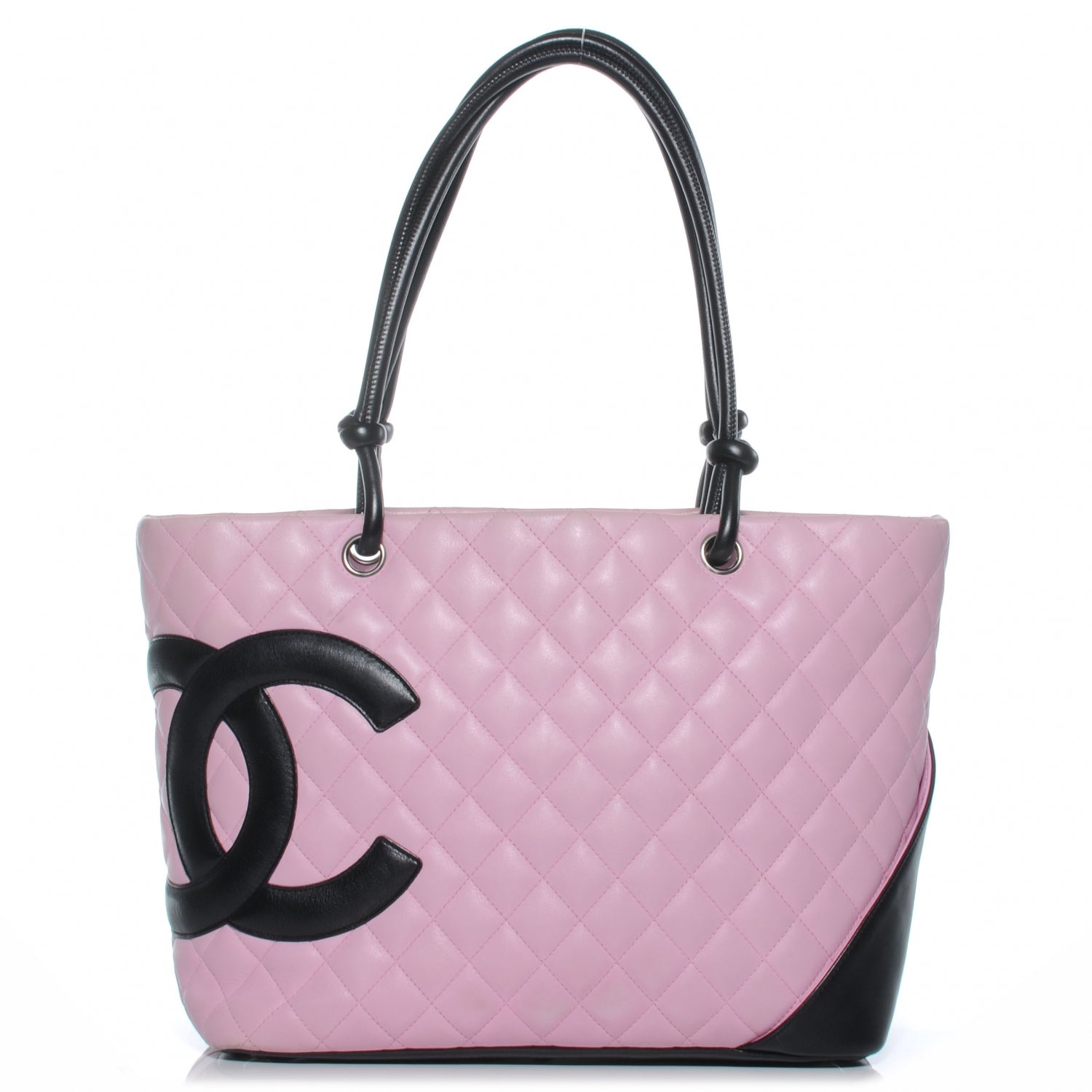 Chanel Calfskin Quilted Large Cambon Tote Pink Black 1 of 7
