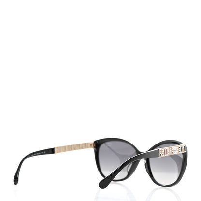 Chanel Crystal Baguette Polarized Cat Eye Sunglasses 5309-B-A Black 4 of 7