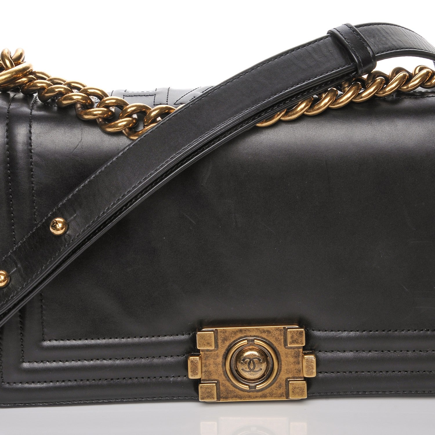Chanel Glazed Calfskin Medium Boy Flap Black 10 of 11