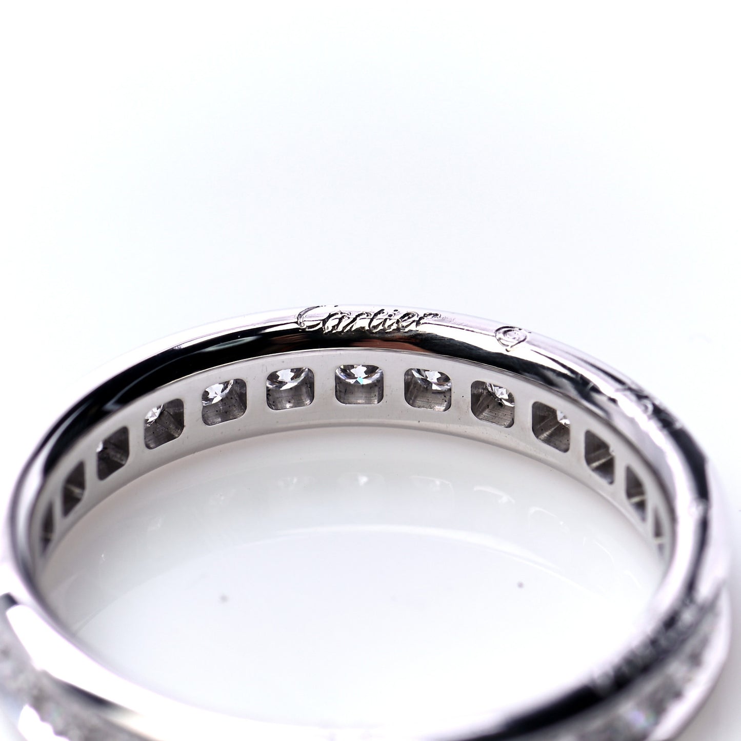 18K White Gold Diamond Ballerine Wedding Band Ring 49 5