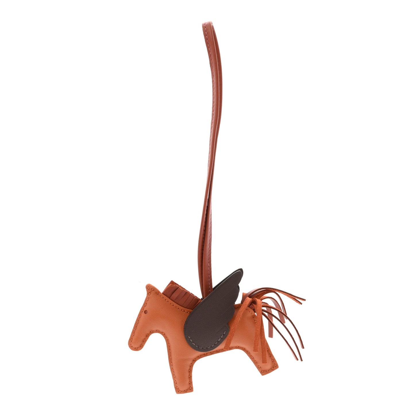 Milo Lambskin Grigri Rodeo Pegase Horse Bag Charm PM Pain D'epice Sienne Moka
