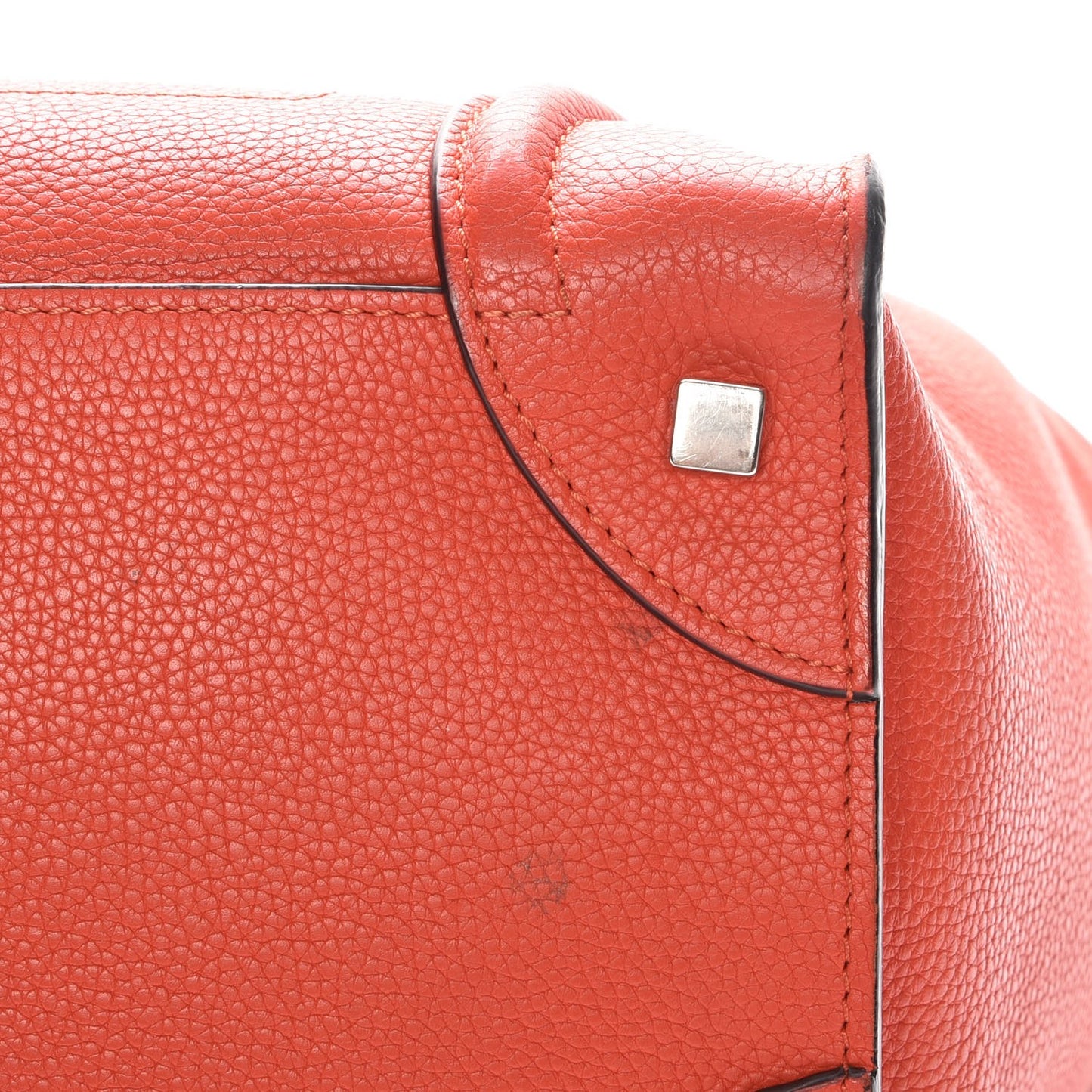 Drummed Calfskin Mini Luggage Vermillion