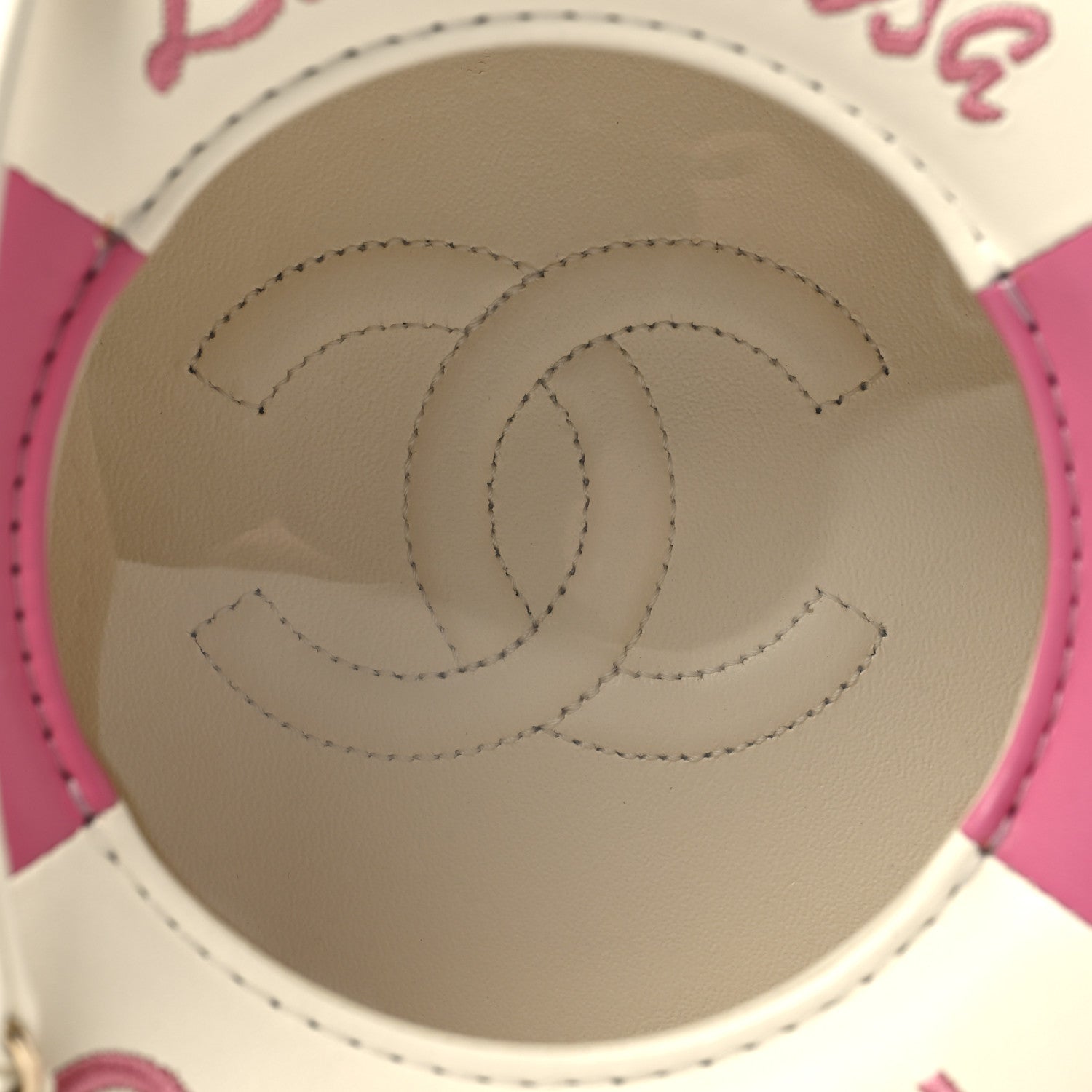 Chanel Lambskin Coco Lifesaver Round Bag Pink White 8 of 11