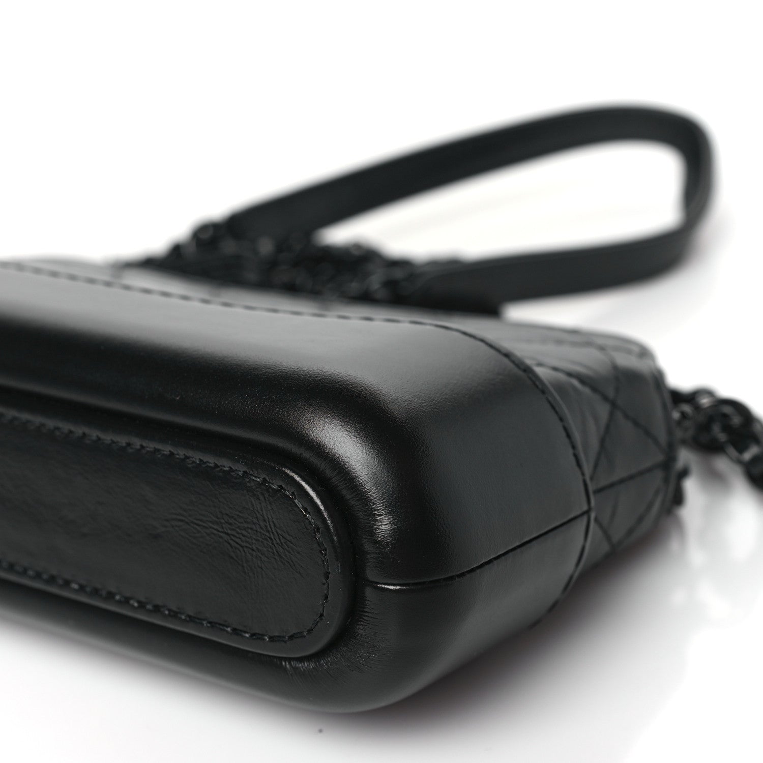 Chanel Aged Calfskin Quilted Small Gabrielle Clutch With Chain So Black 11 of 12