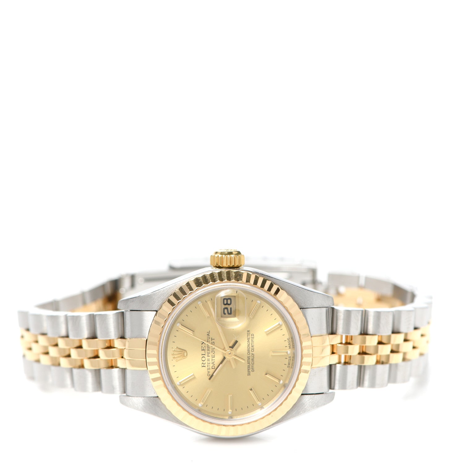 Rolex Stainless Steel 18K Yellow Gold 26mm Oyster Perpetual Datejust Watch Champagne 79173 2 of 5