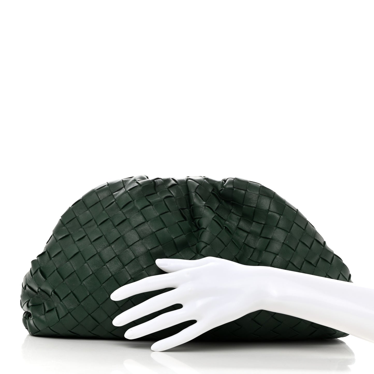 BOTTEGA VENETA Nappa Maxi Intrecciato The Pouch Oversized Clutch Raintree