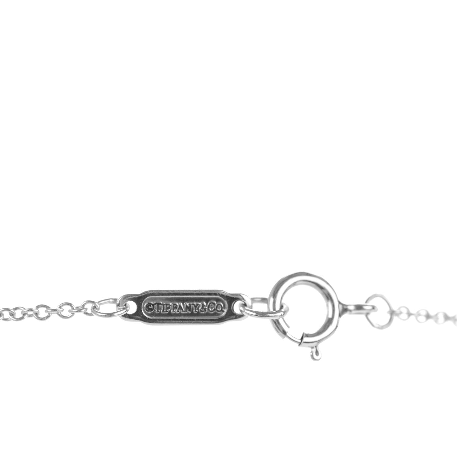 Tiffany Platinum Diamond Heart Station Pendant Necklace 4 of 5