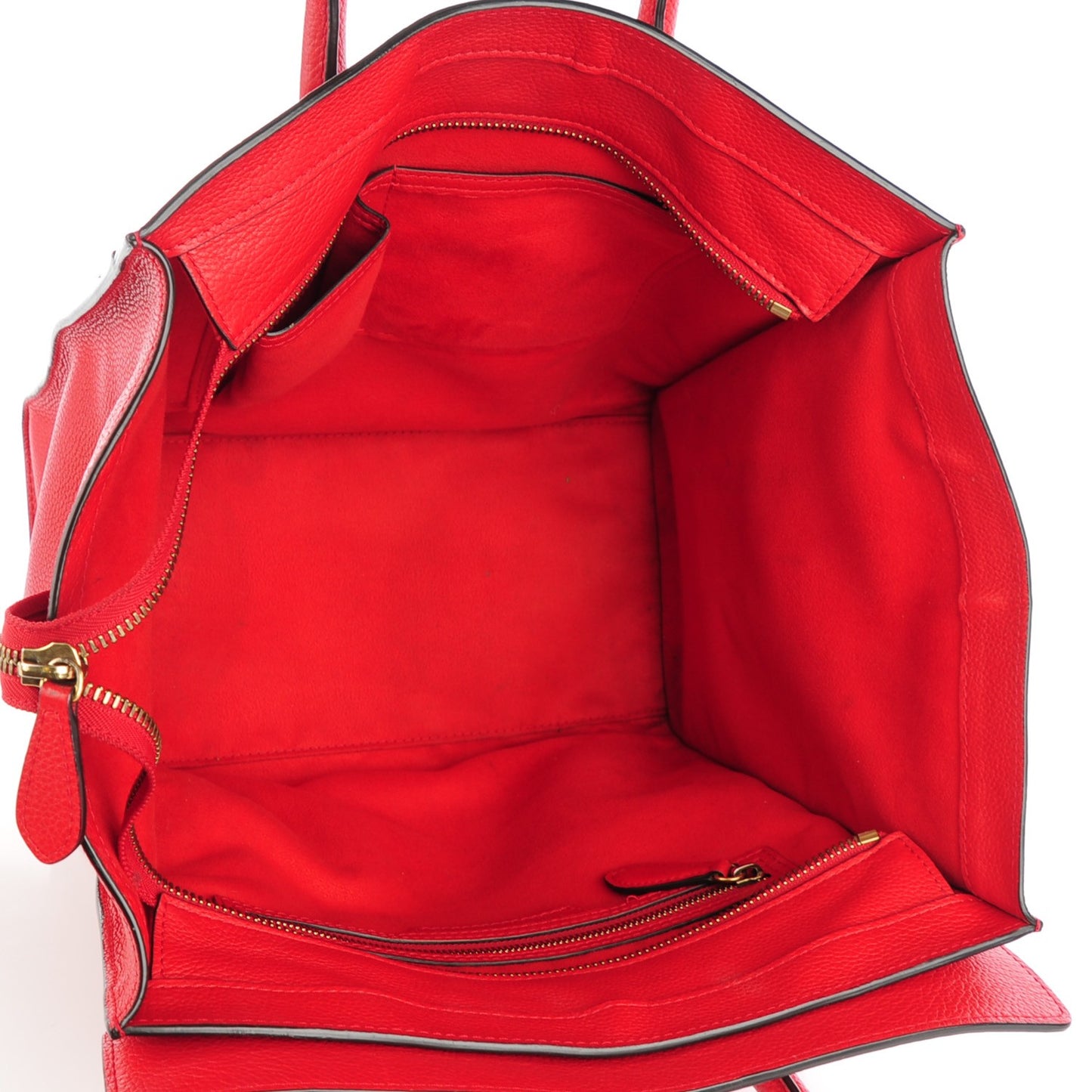 Drummed Calfskin Mini Luggage Coquelicot