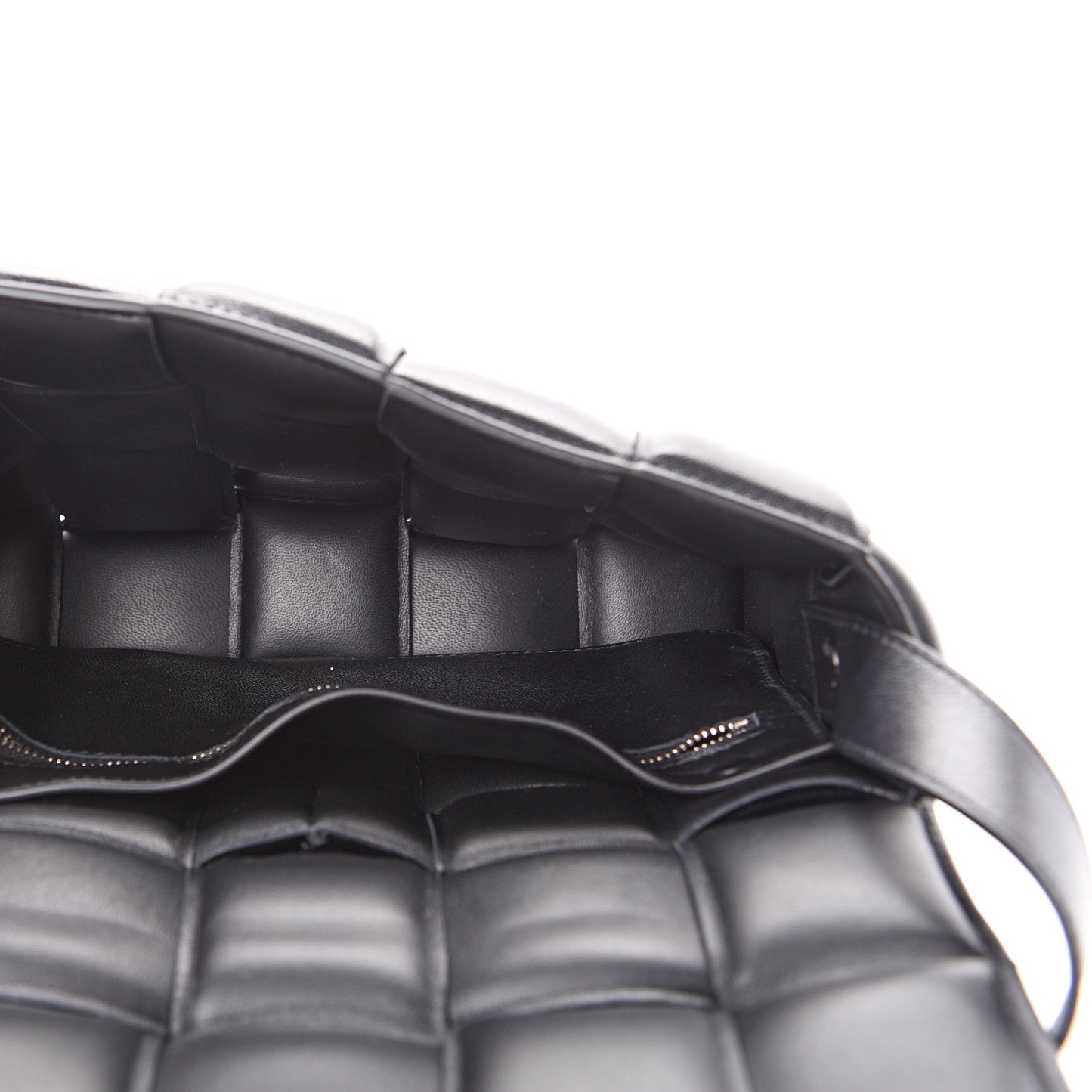Nappa Maxi Intreccio Padded Cassette Crossbody Bag Black