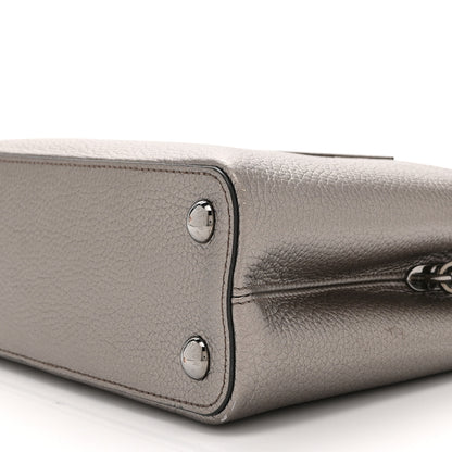 Louis Vuitton Metallic Calfskin Capucines BB Etain 9 of 9