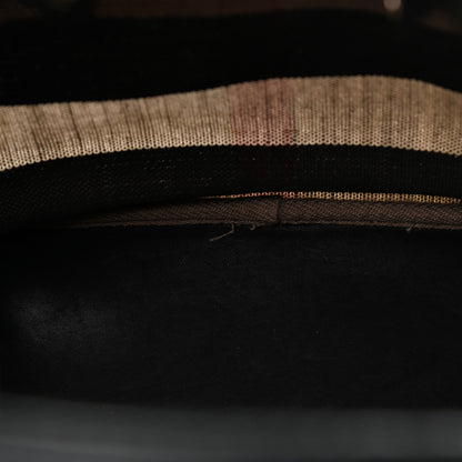 Burberry Canvas Mega Check Medium Ashby Hobo Saddle Black 14 of 19