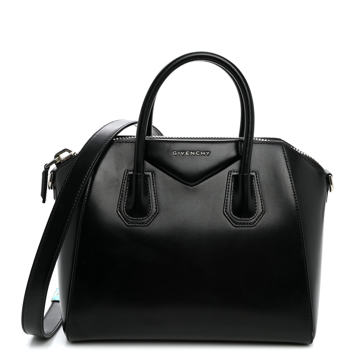 Shiny Lord Calfskin Small Antigona Black