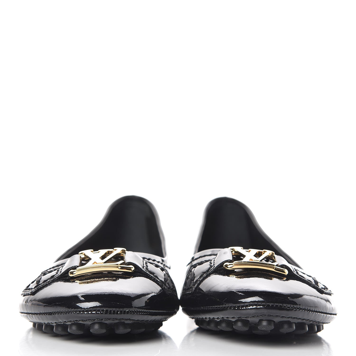 Louis Vuitton Patent Calfskin Oxford Ballerina Flats 38.5 Black 2 of 8