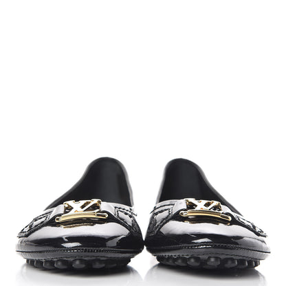 Louis Vuitton Patent Calfskin Oxford Ballerina Flats 38.5 Black 2 of 8