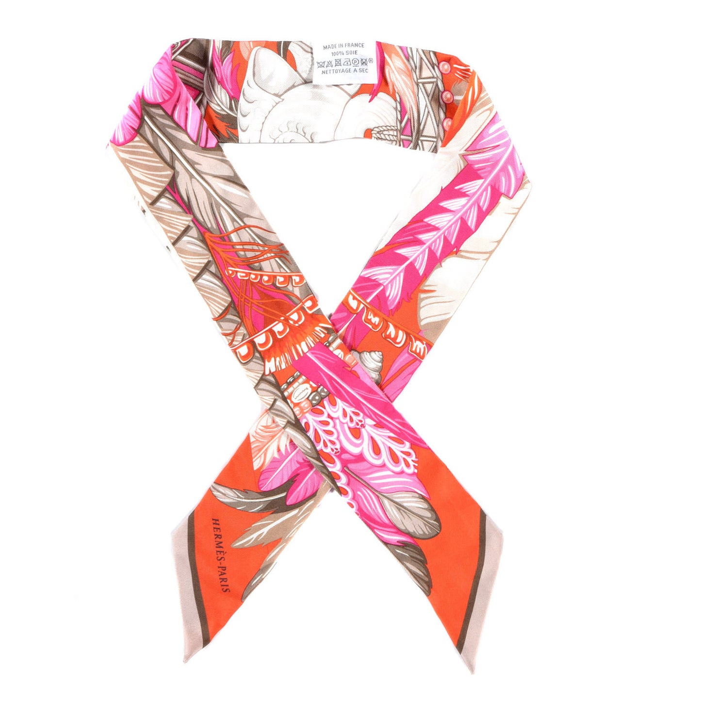 Silk La Danse Pacifique Twilly Orange Fuchsia Kaki