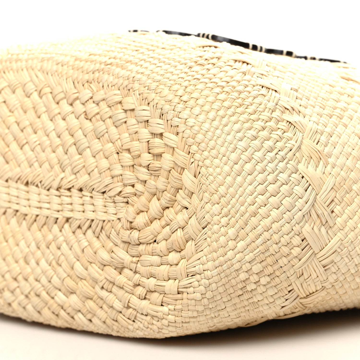 Loewe Calfskin Raffia Small Anagram Basket Tote Bag Natural Tan 9 of 9