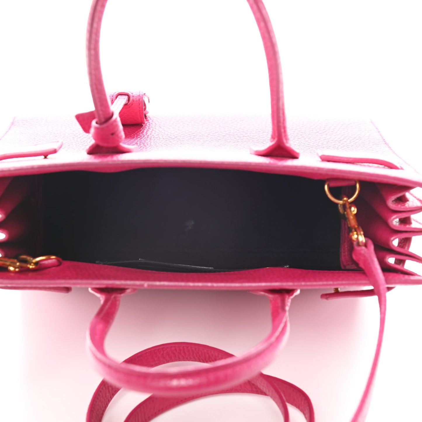 Grained Calfskin Baby Sac De Jour Lipstick Fuchsia