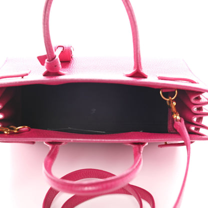 Saint Laurent Grained Calfskin Baby Sac De Jour Lipstick Fuchsia 5 of 14