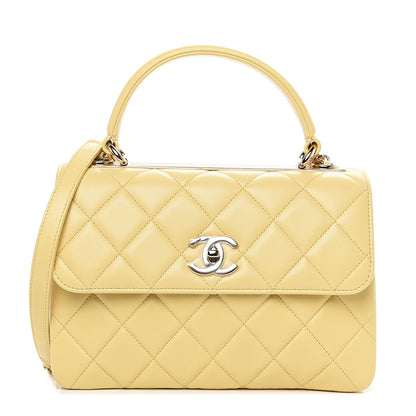 Chanel Lambskin Quilted Small Trendy CC Flap Dual Handle Bag Yellow 1 of 11