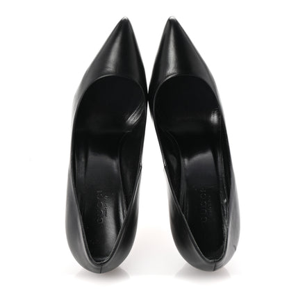 Gucci Calfskin Kristen Bamboo Pumps 36.5 Black 2 of 10