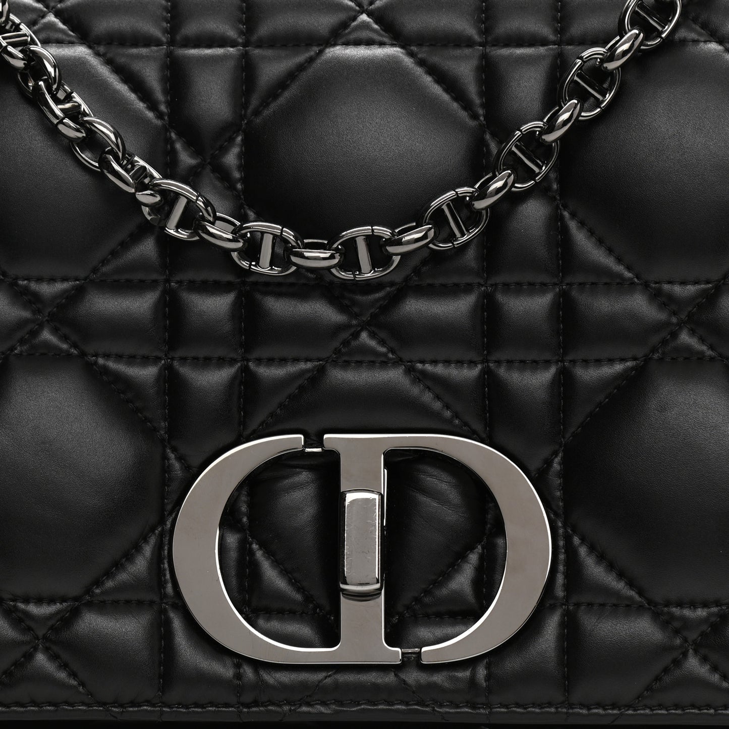 Calfskin Macrocannage Large Caro Bag Black