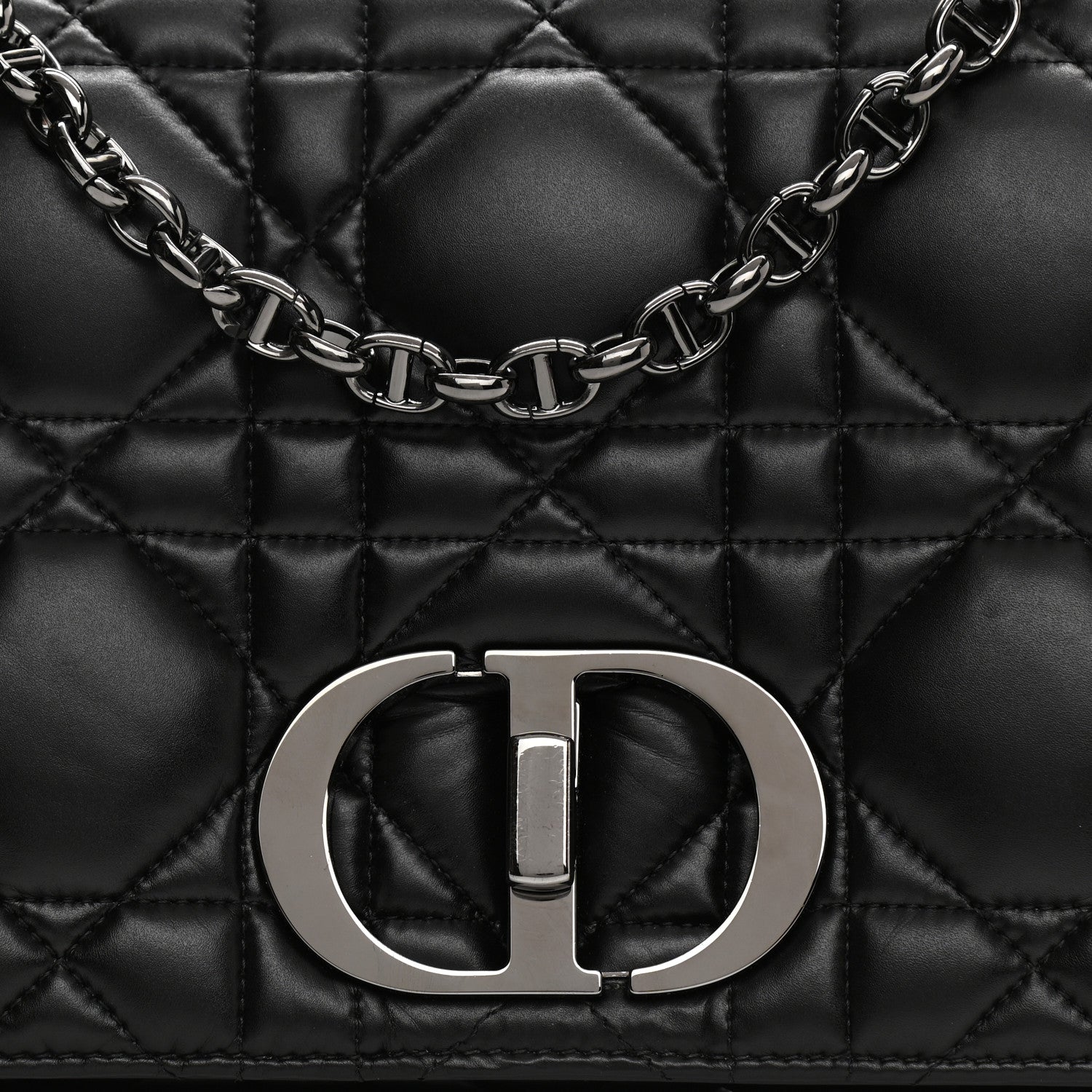 Christian Dior Calfskin Macrocannage Large Caro Bag Black 14 of 19