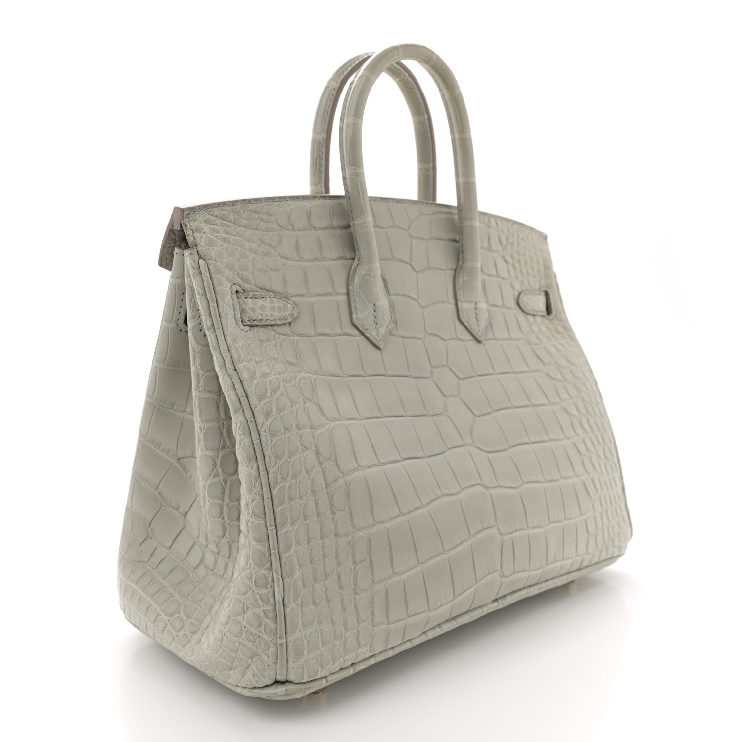 Hermes Matte Alligator Horseshoe Birkin 25 Gris Perle 3 of 11