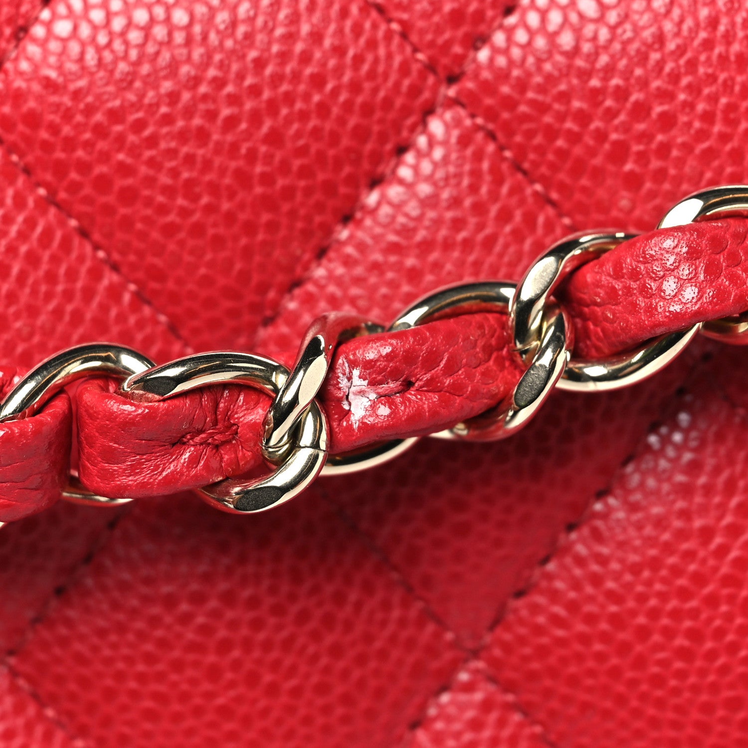 Chanel Caviar Quilted Medium Double Flap Red 11 of 12