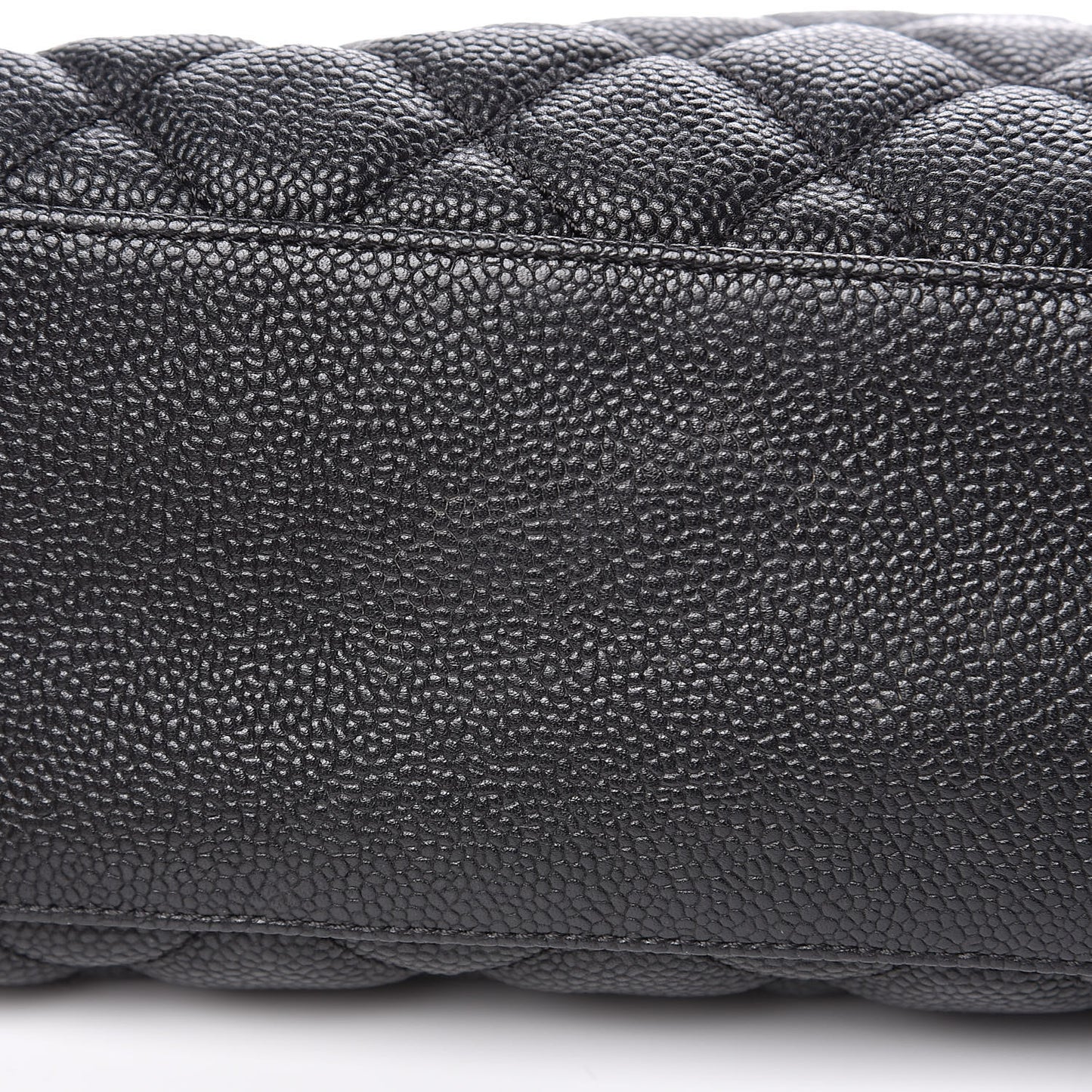 Caviar Quilted CC Shopping Tote Black