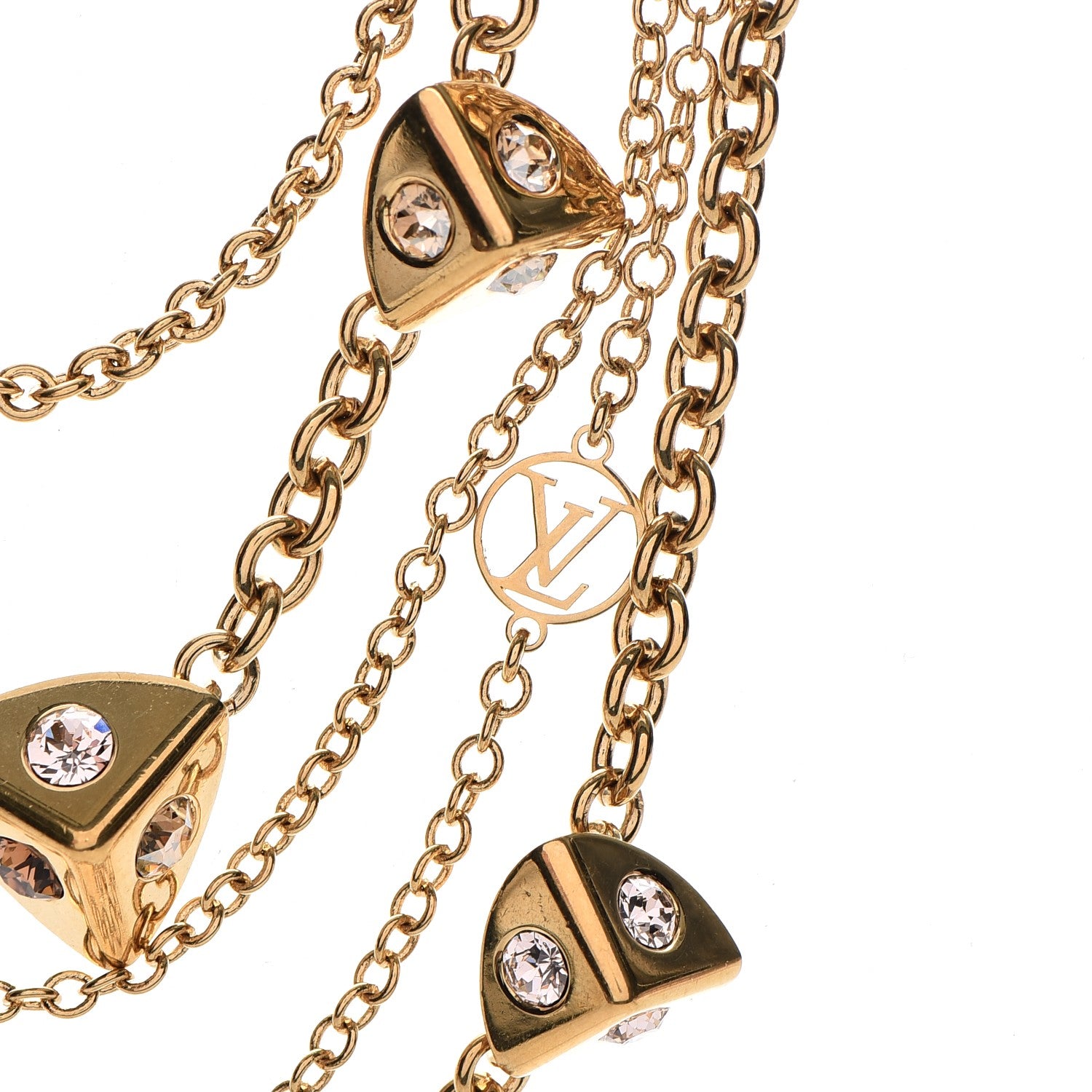 Louis Vuitton Trunkies Strass Necklace Gold 4 of 7