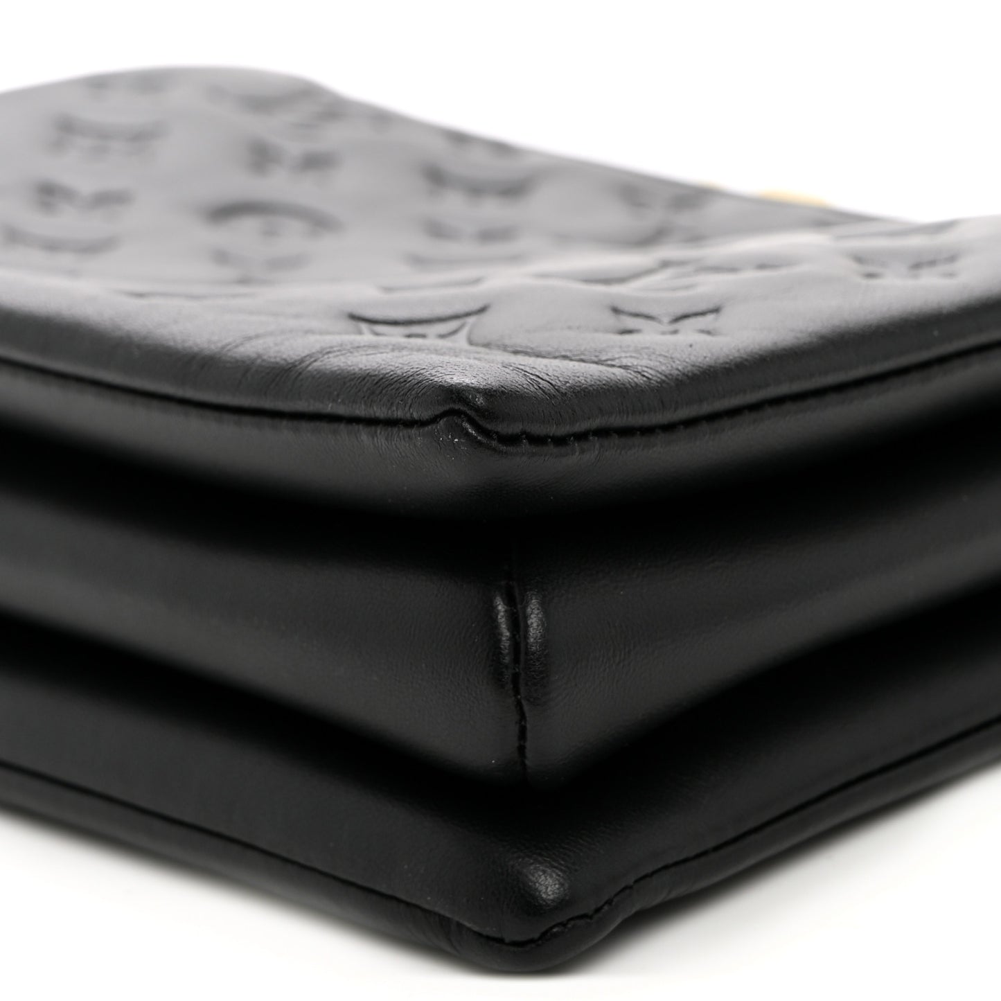 Lambskin Embossed Monogram Coussin PM Black