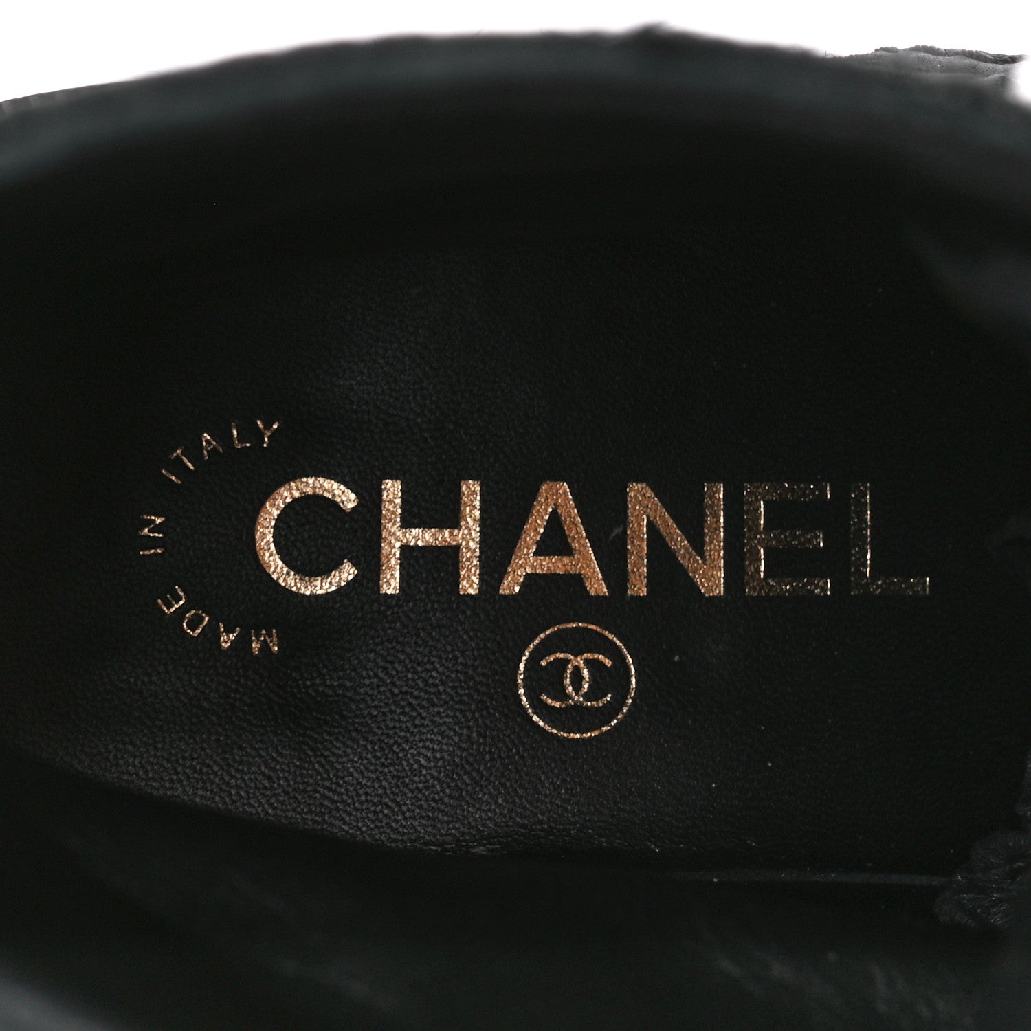 Chanel Grosgrain Pearl CC Combat Short Boots 38 Black 7 of 9