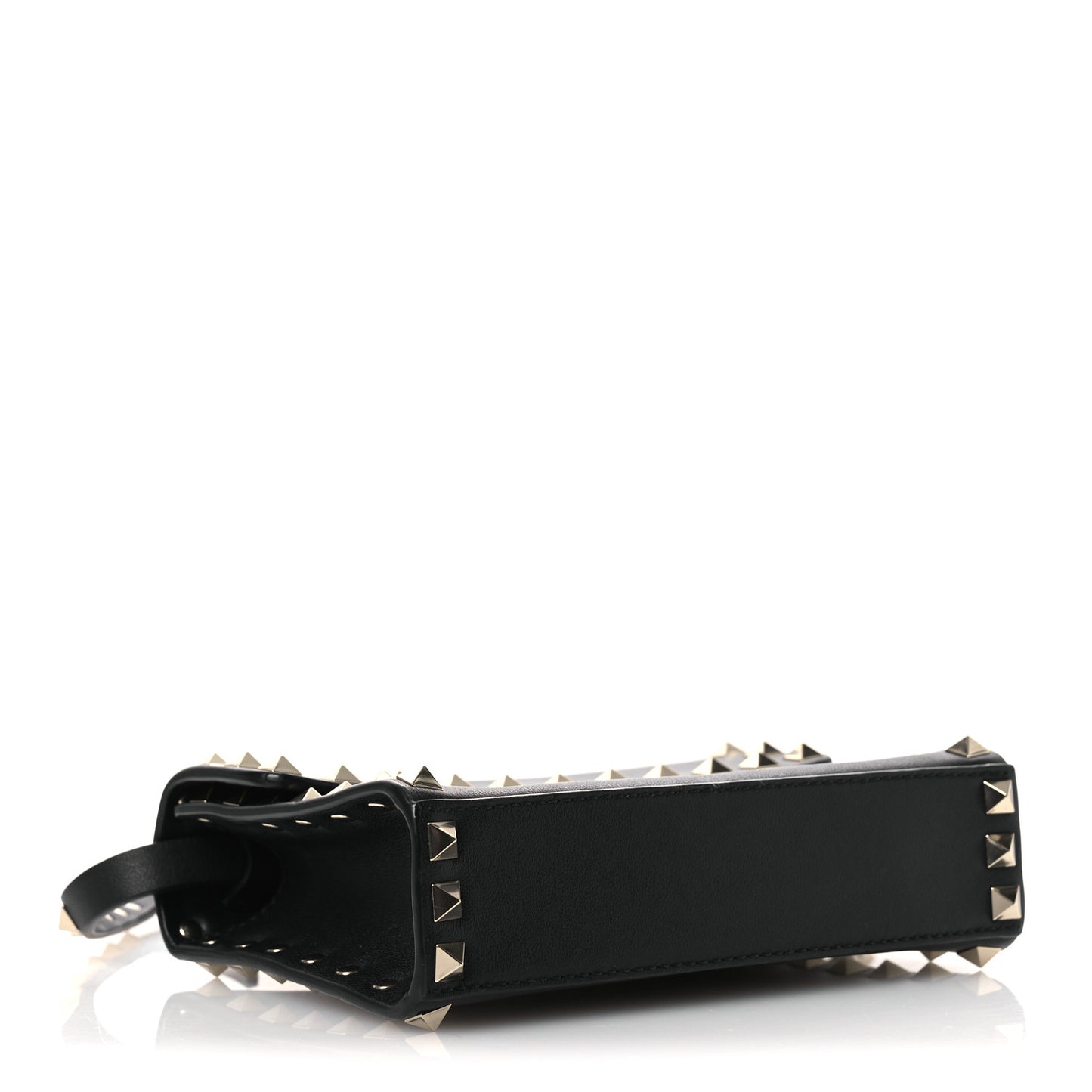 Vitello Rockstud Flap Crossbody Bag Black