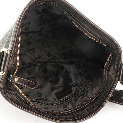 Gucci Guccissima Medium Flat Messenger Bag Dark Brown 5 of 8