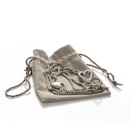 David Yurman Sterling Silver Cable Heart Chain Necklace 7 of 7
