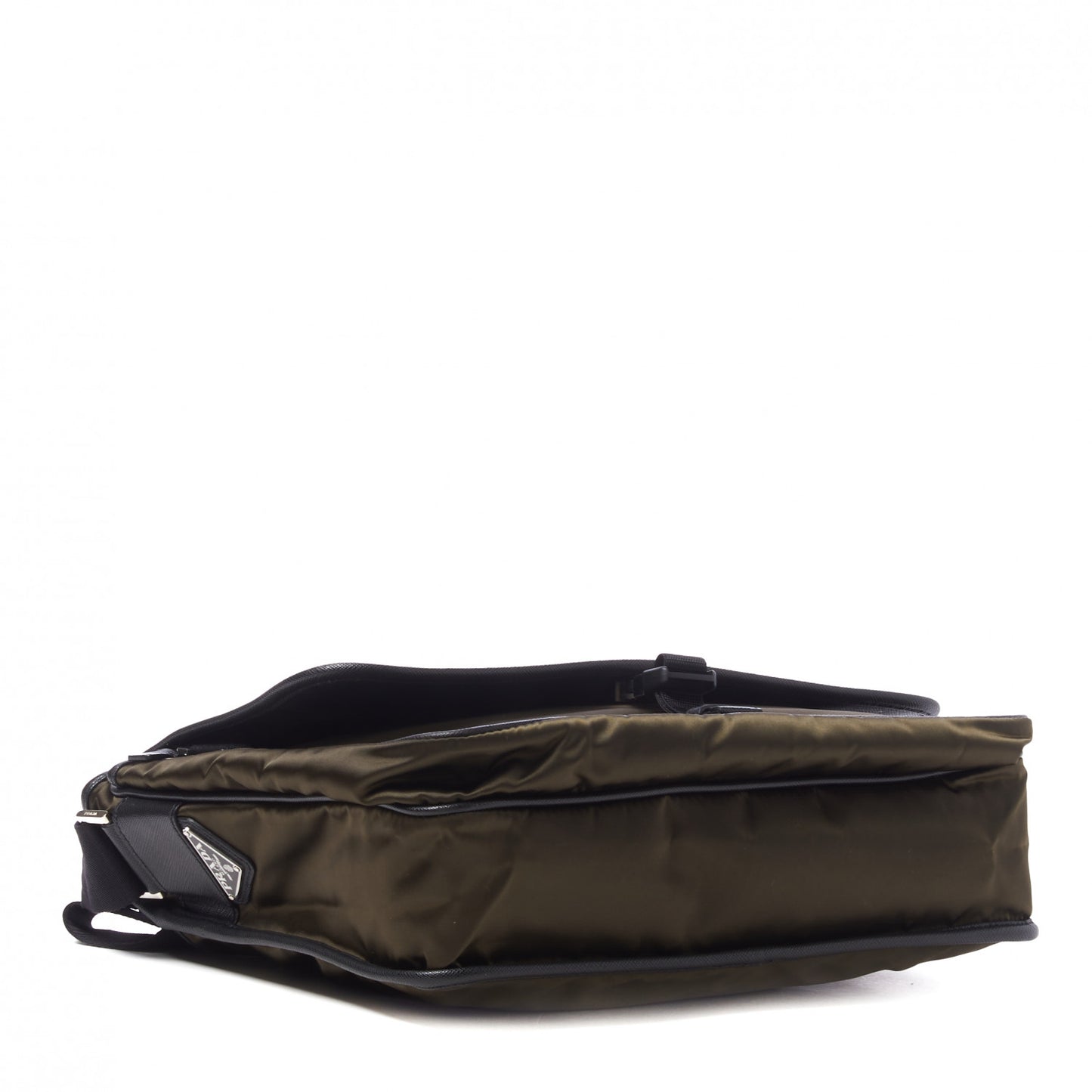 Tessuto Nylon Saffiano Logo Messenger Bag Mimetico