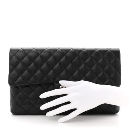 Chanel Caviar Quilted Flap Clutch Black 2 of 8