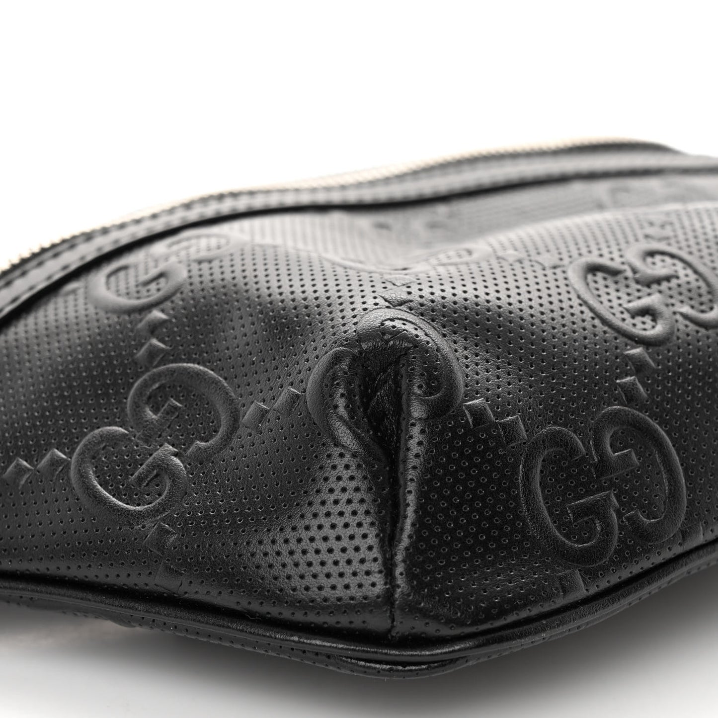 Calfskin GG Tennis Embossed Belt Bag Black