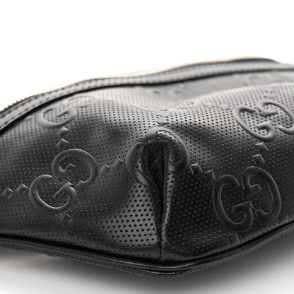 Gucci Calfskin GG Tennis Embossed Belt Bag Black 9 of 10