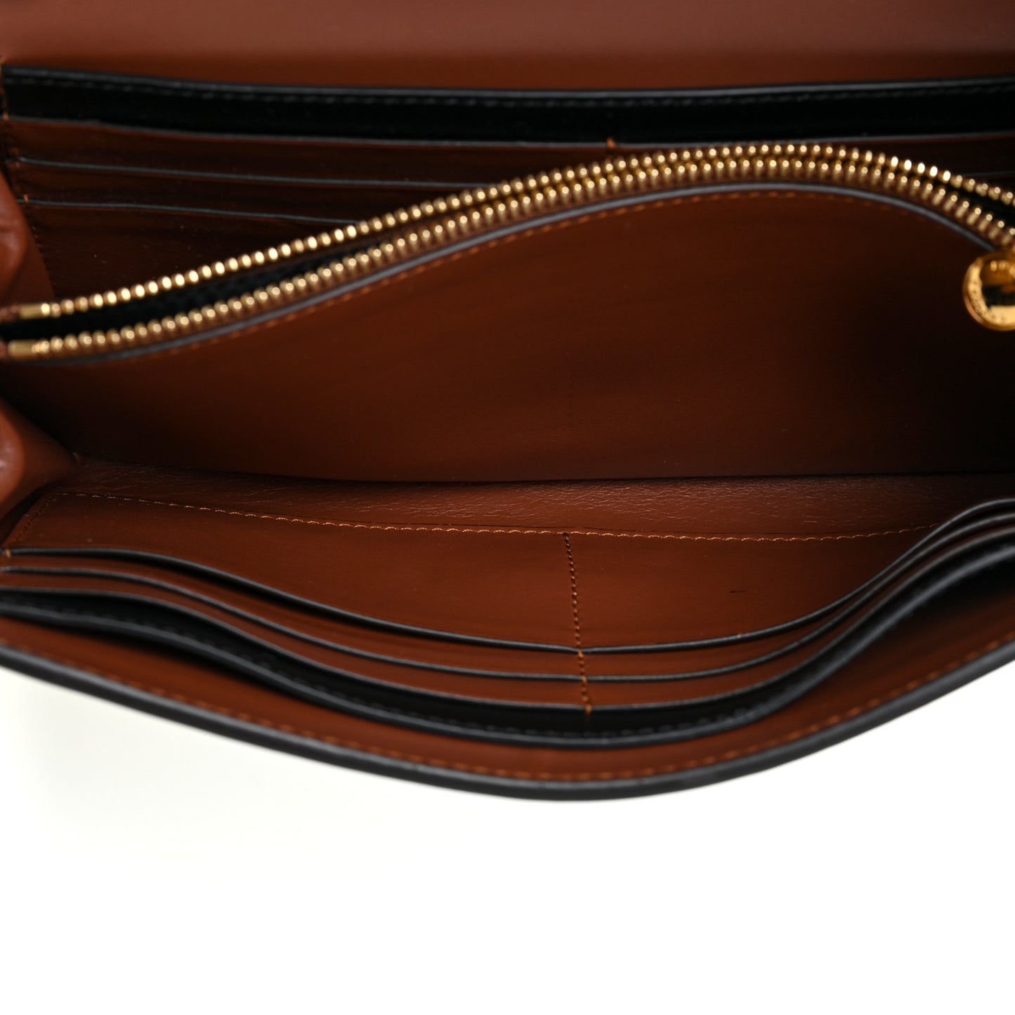 E-Canvas Monogram Stripe Hannah Wallet Bridle Brown