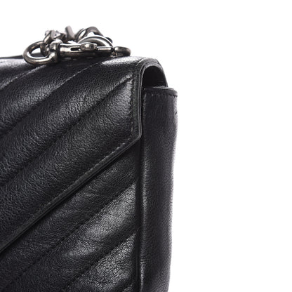 Saint Laurent Sheepskin Matelasse Chevron Monogram College Chain Wallet Black 9 of 18