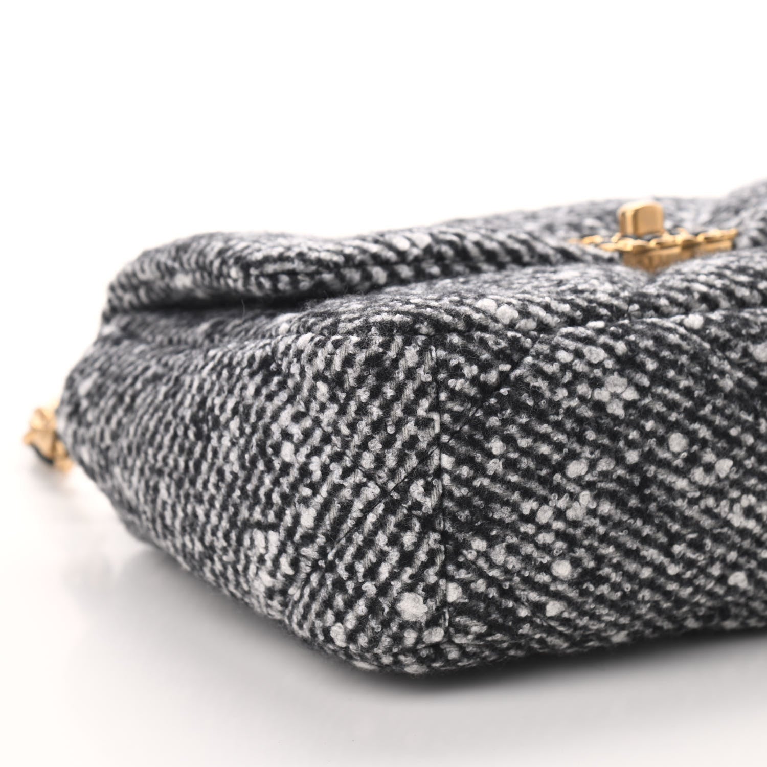 Chanel Tweed Quilted Medium Chanel 19 Flap Black White 7 of 8