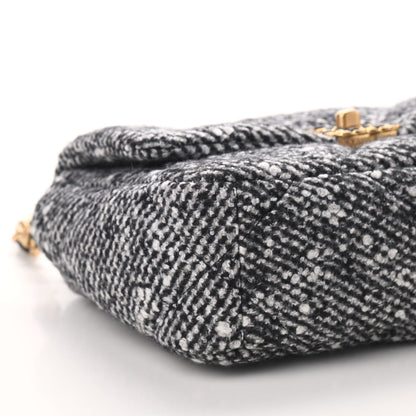 Chanel Tweed Quilted Medium Chanel 19 Flap Black White 7 of 8