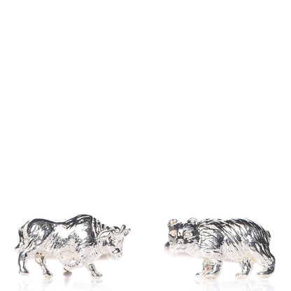 Tiffany Sterling Silver Bull and Bear Cuff Links 1 of 5
