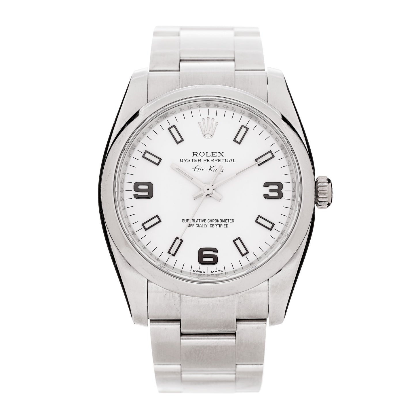 Stainless Steel 34mm Oyster Perpetual Watch White 114200