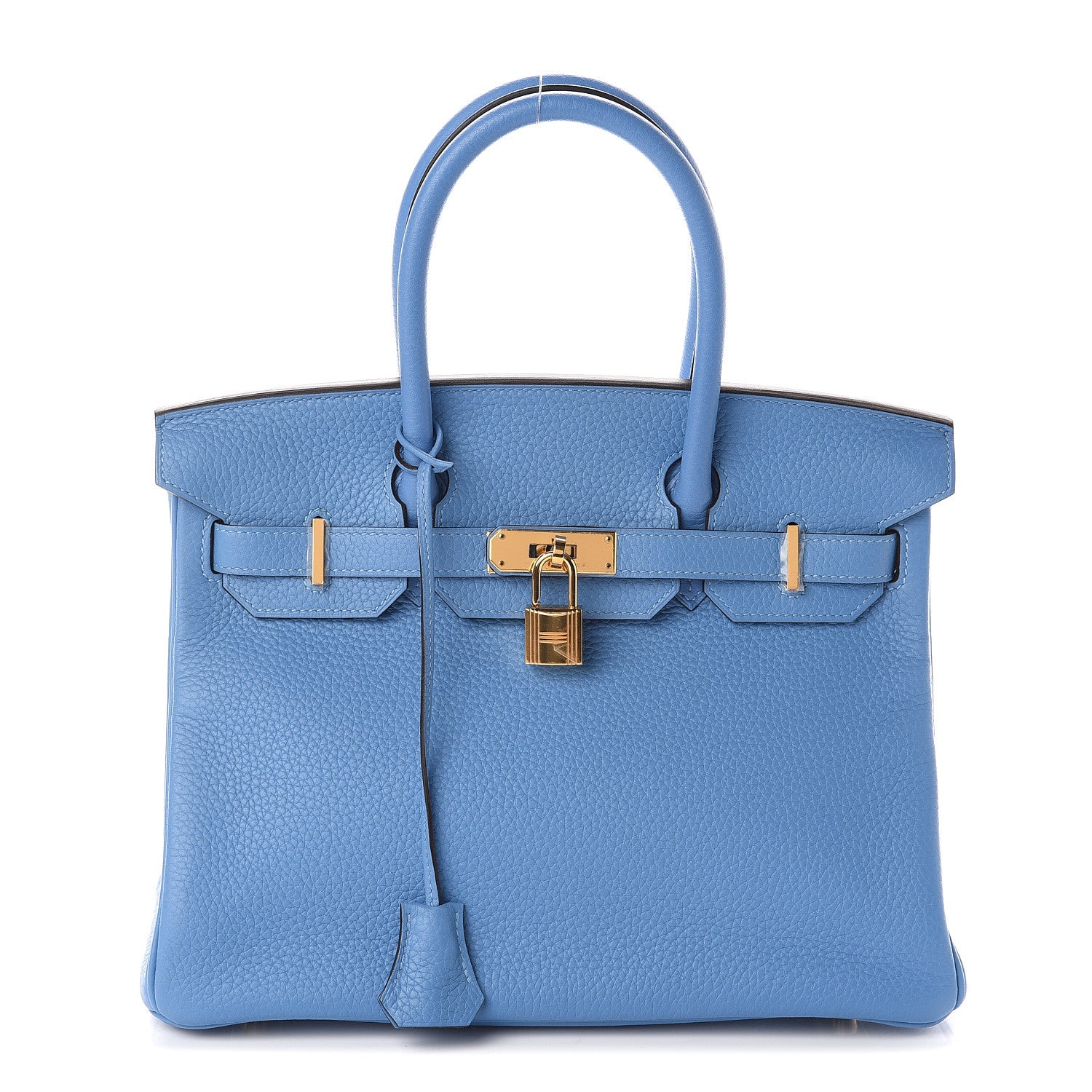 Hermes Taurillon Clemence Birkin 30 Bleu Paradis 1 of 7