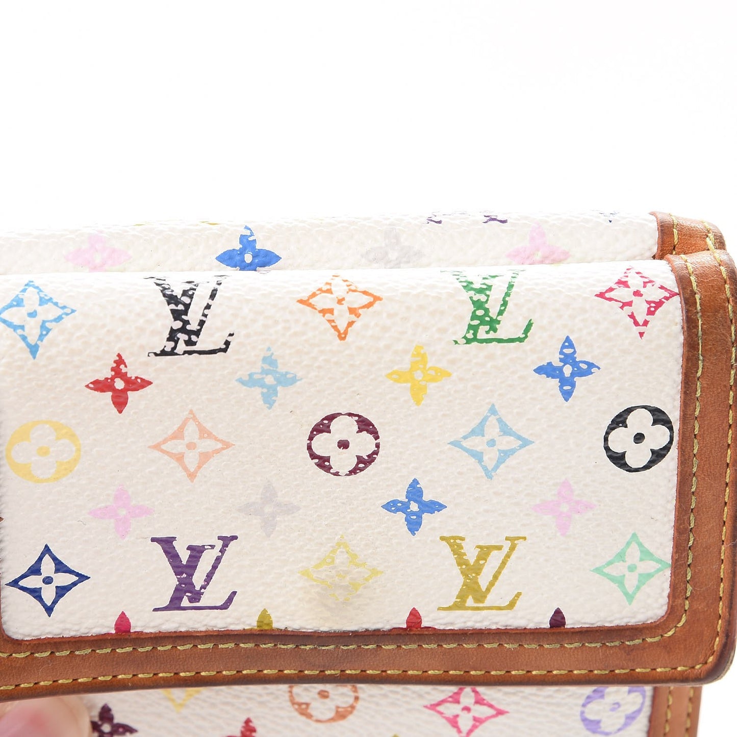 Monogram Multicolor Porte-Monnaie Billets Wallet White