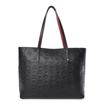MCM Calfskin Ottomar Monogram Medium Klara Shopper Tote Black 1 of 10