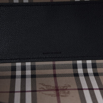 Burberry Grainy Calfskin Haymarket Check Small Reversible Tote Black 8 of 10